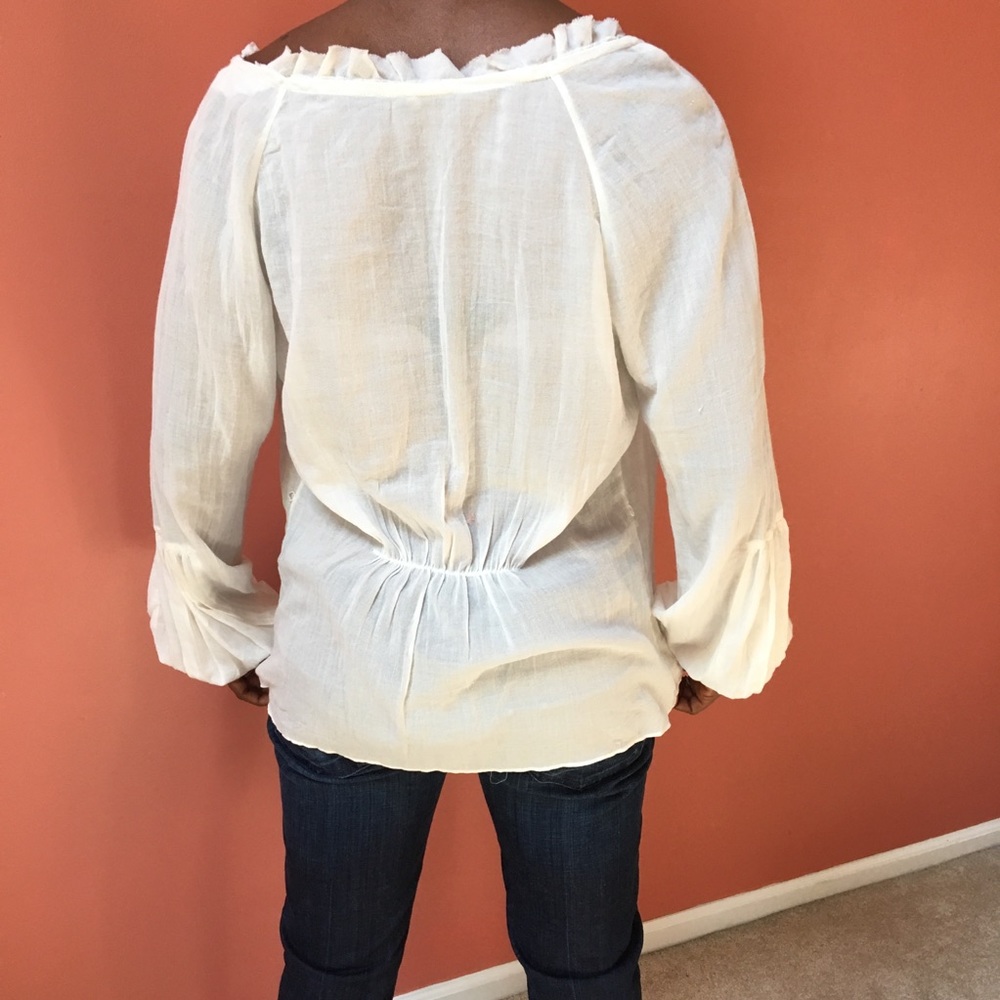 Elie Tahari cotton pheasant top - Picture 2 of 2